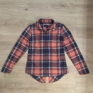 Marmot Womens Arctic Navy Aeolian Long Sleeve Back Slit Button Active Top Size S